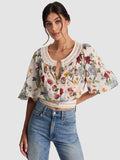 CHERELLE BUTTON DOWN BLOUSE - PROVENCE FLORAL SM