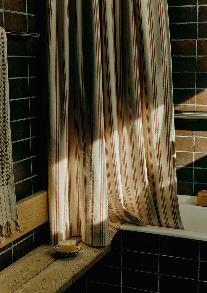 Chickpea Hand Finished Cotton Towel | Stone/Terracotta