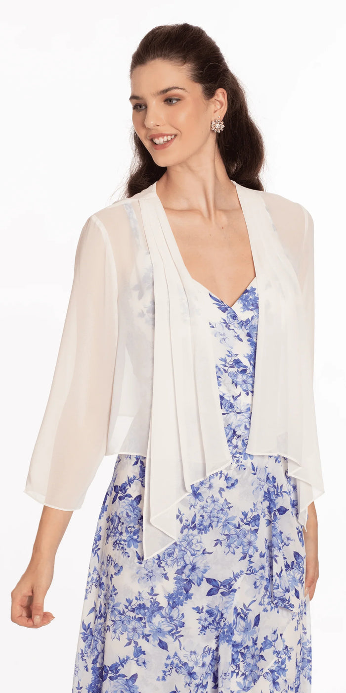 ivory/size/m/missy/Camille La Vie/ Chiffon Drape Front Jacket with Sleeves/alt