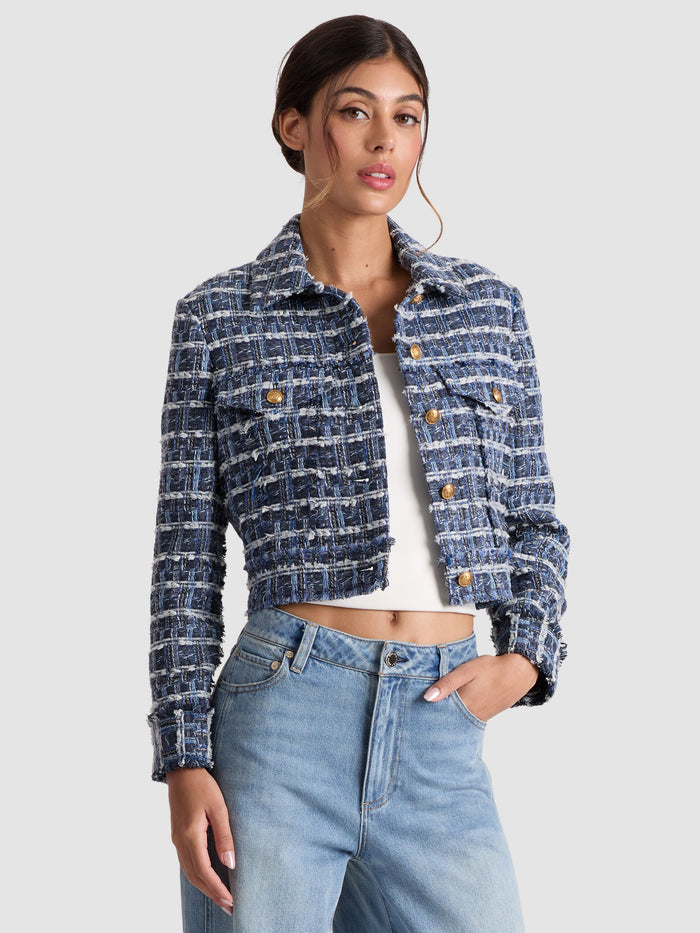 CHLOE CROPPED JACKET - INDIGO