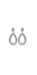 silver/one size/ Camille La Vie/Chunky Rhinestone Open Teardrop Earrings /front