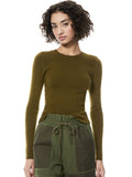 CIARA CROPPED PULLOVER - OLIVE