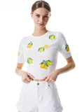 CIARA LEMON EMBELLISHED PULLOVER - SOFT WHITE COMBO