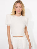 CIARA PUFF SLEEVE SWEATER - SOFT WHITE