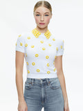 CIARA PULLOVER WITH COLLAR - WHITE MULTI