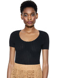 CIARA SCOOP NECK CROPPED SWEATER - BLACK
