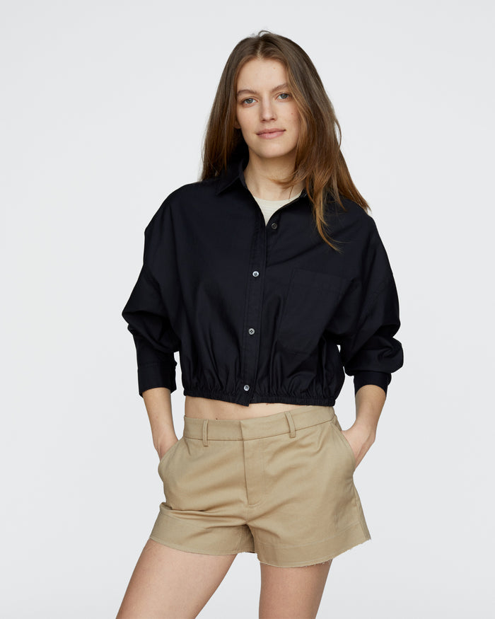 Cinched Waist Shirt - Black