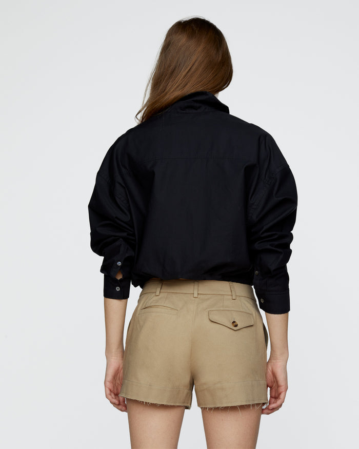 Cinched Waist Shirt - Black
