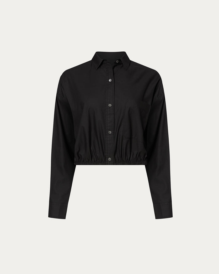 Cinched Waist Shirt - Black