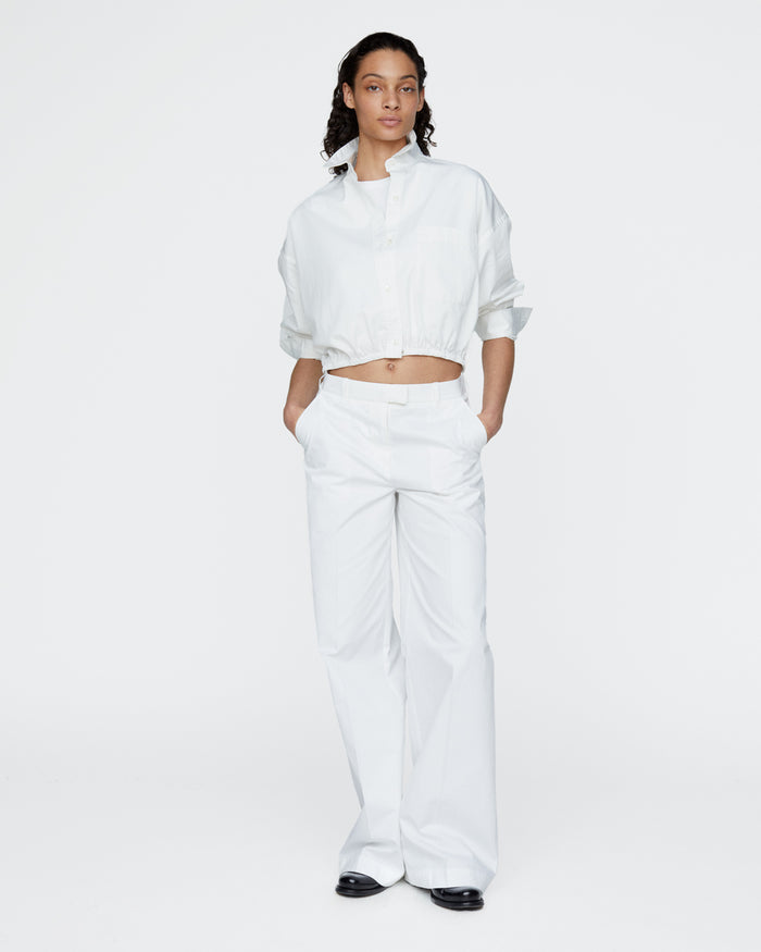Cinched Waist Shirt - White
