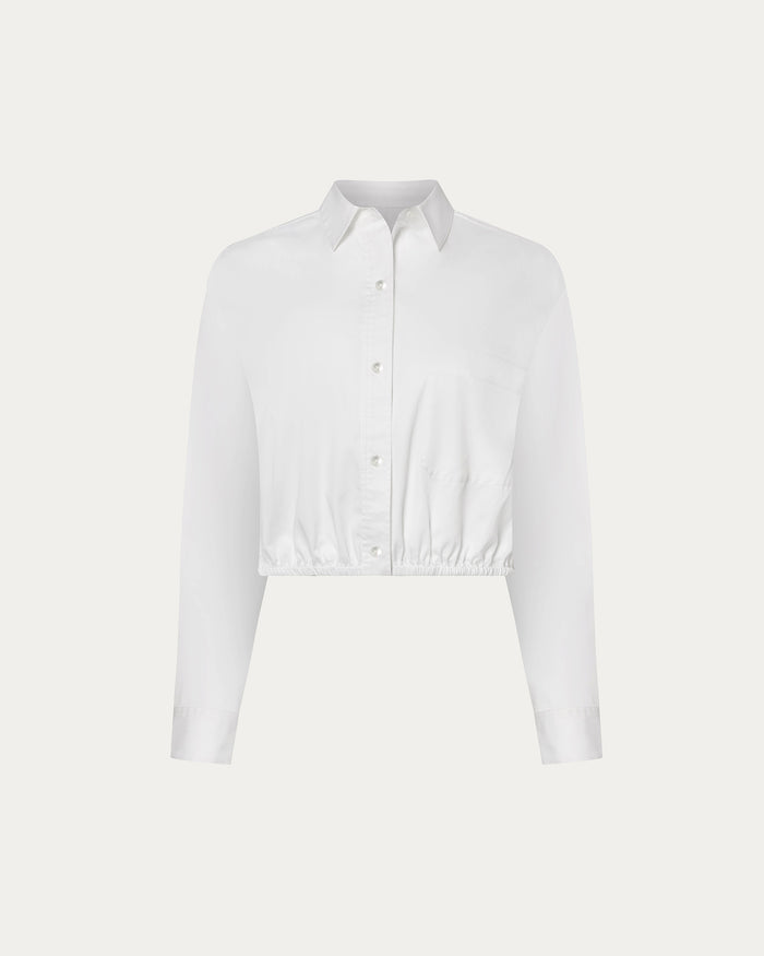 Cinched Waist Shirt - White