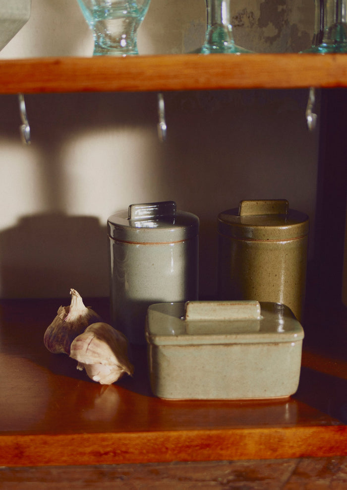 Cisco And The Sun Stoneware Storage Jar | Moss