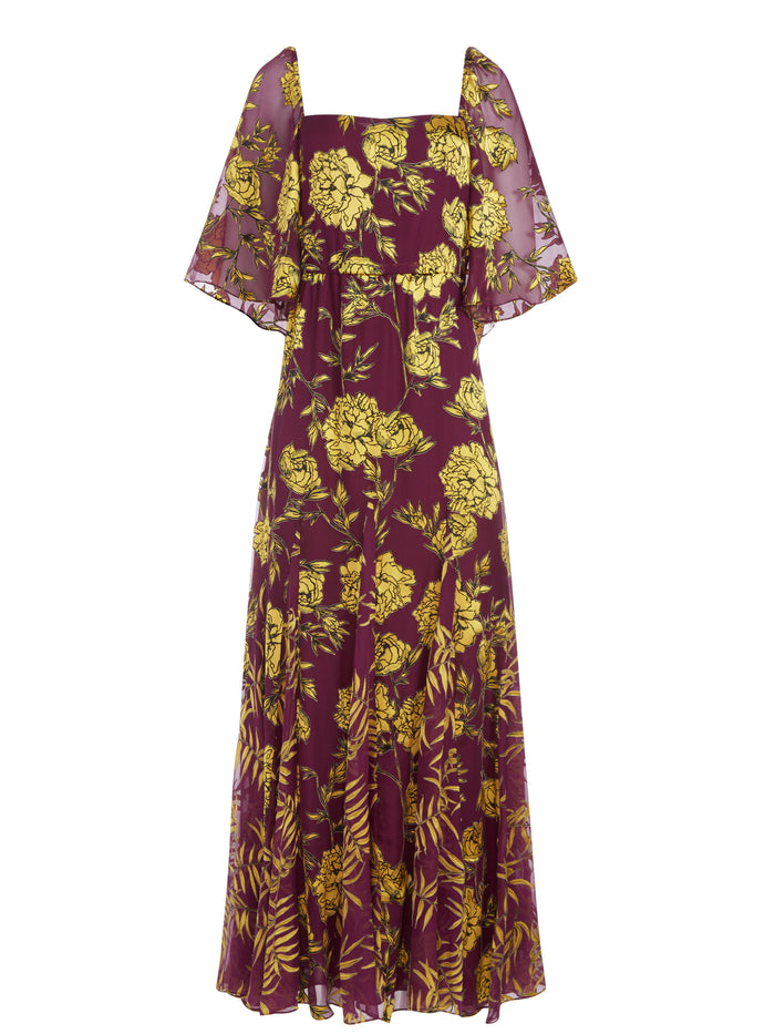 CLARINE MAXI DRESS - PURE PEONY BOYSENBERRY/COMBO