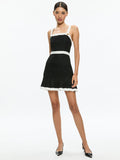 CLARINE MINI DRESS - BLACK/OFF WHITE
