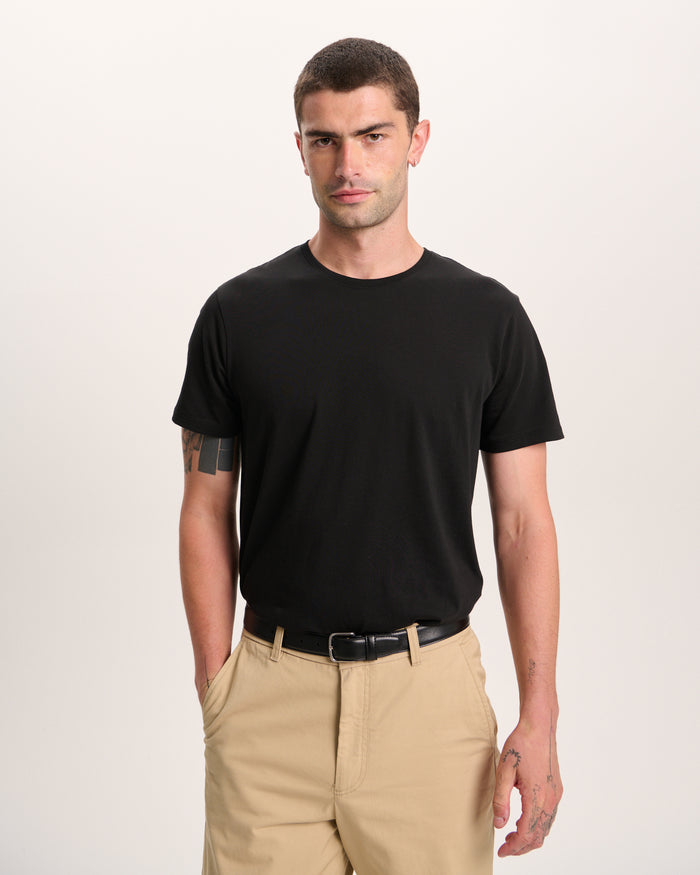 Classic Jersey Crew Neck Tee - Black
