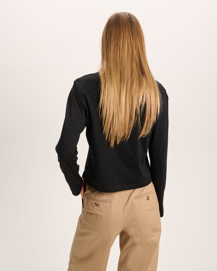 Classic Jersey Long Sleeve Boy Tee - Black