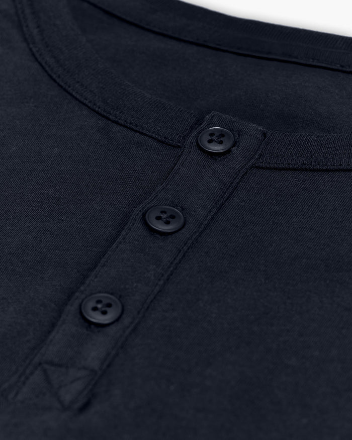 Classic Jersey Long Sleeve Henley - Midnight