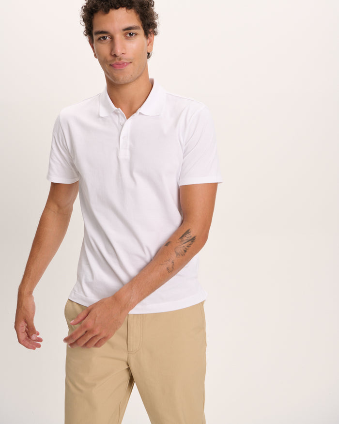 Classic Jersey Polo - White