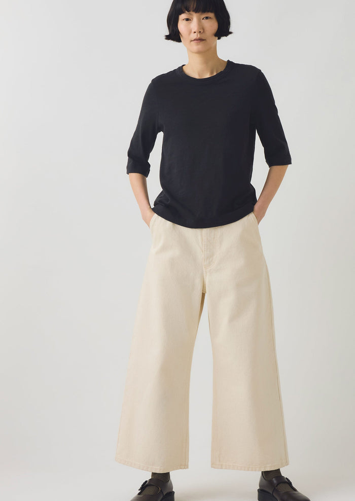 Cleo Garment Dyed Cotton Tee | Carbon Black