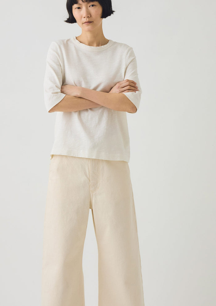 Cleo Garment Dyed Cotton Tee | Chalk