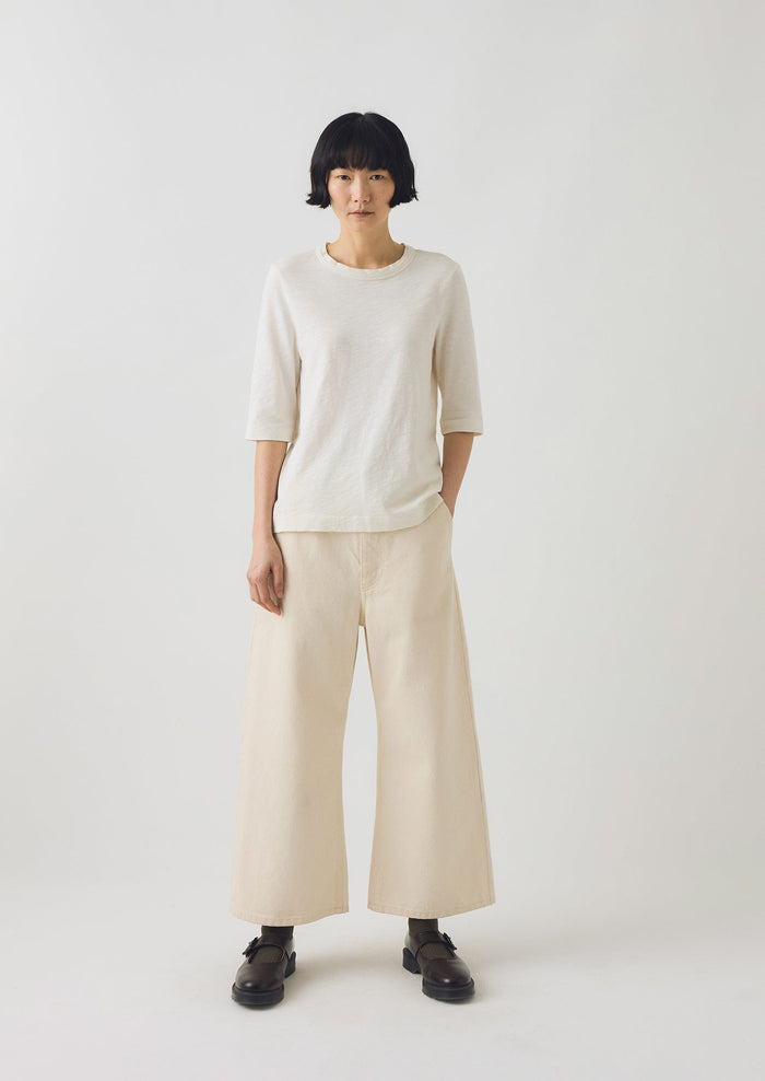 Cleo Garment Dyed Cotton Tee | Chalk