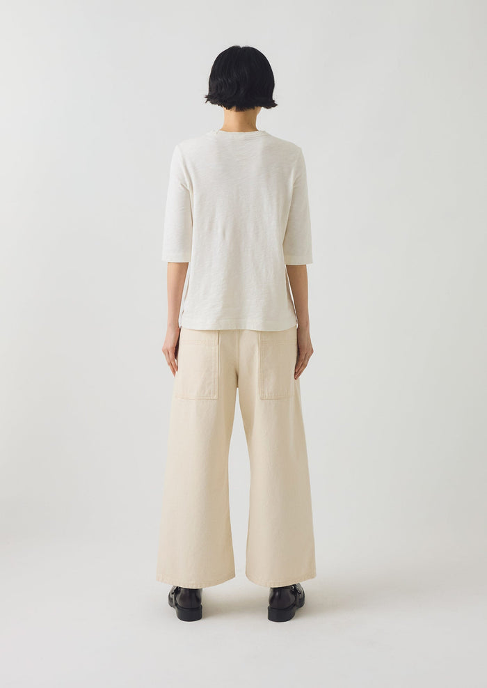 Cleo Garment Dyed Cotton Tee | Chalk