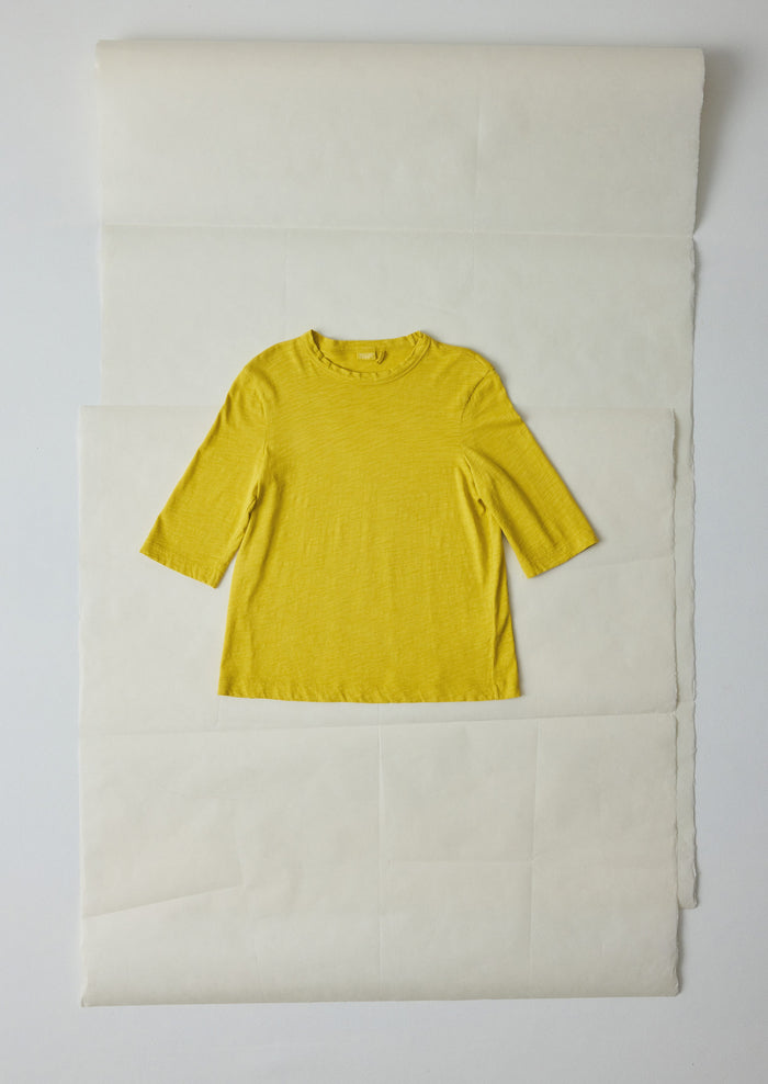 Cleo Garment Dyed Cotton Tee | Chartreuse