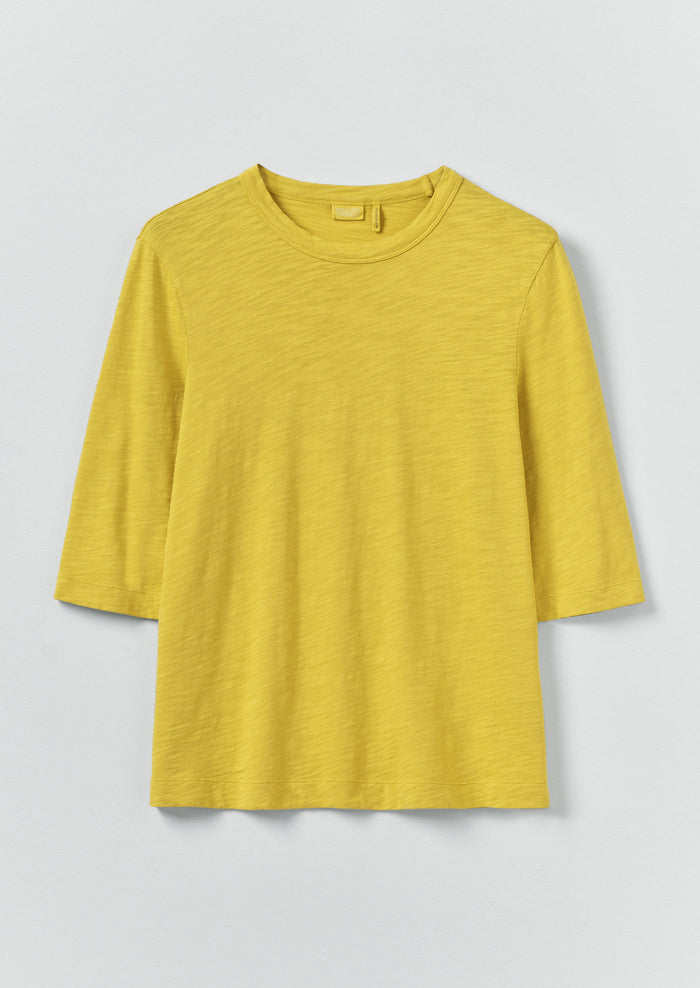Cleo Garment Dyed Cotton Tee | Chartreuse