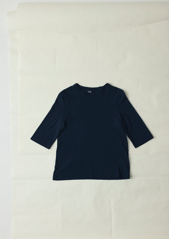 Cleo Garment Dyed Cotton Tee | Indigo