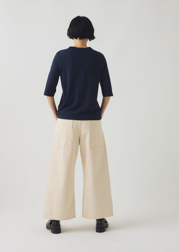 Cleo Garment Dyed Cotton Tee | Indigo