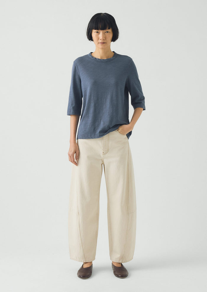 Cleo Garment Dyed Cotton Tee | Mazarine Blue