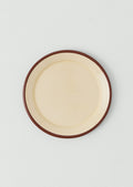 Contrast Rim Enamel Dinner Plate | Mint/Chestnut