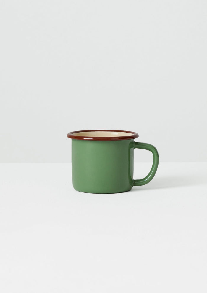 Contrast Rim Enamel Mug | Mint/Chestnut