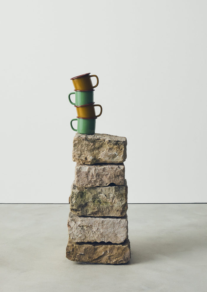 Contrast Rim Enamel Mug | Mint/Chestnut
