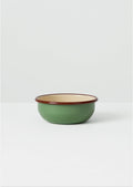 Contrast Rim Enamel Picnic Bowl | Mint/Chestnut