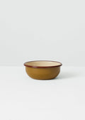 Contrast Rim Enamel Picnic Bowl | Ochre/Chestnut