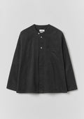 Cord Grandad Collar Shirt | Charcoal