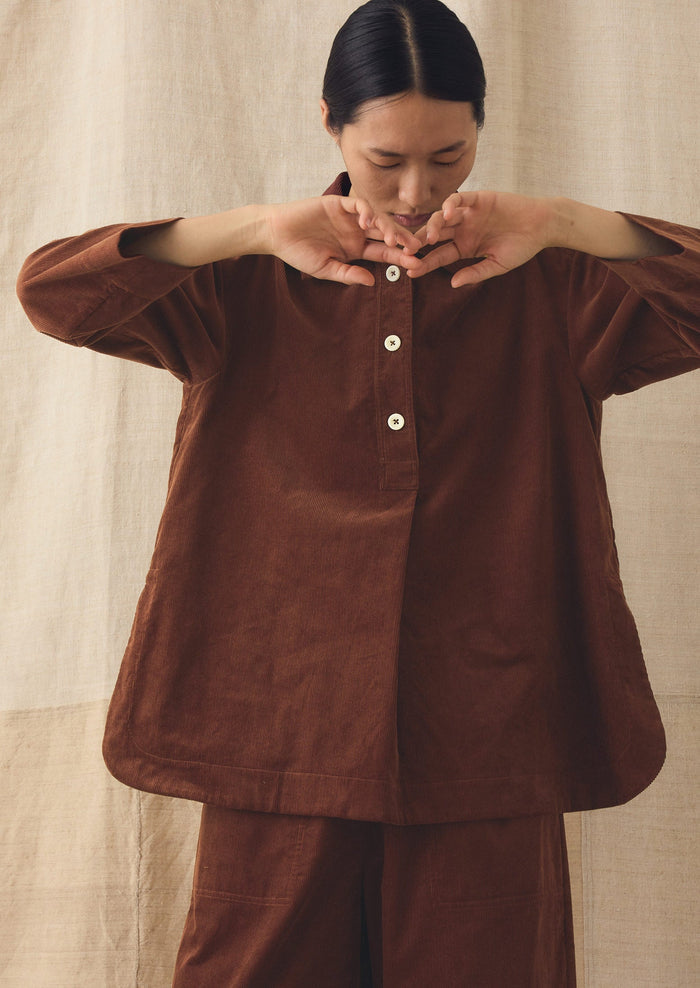 Cord Smock Top | Brick Red