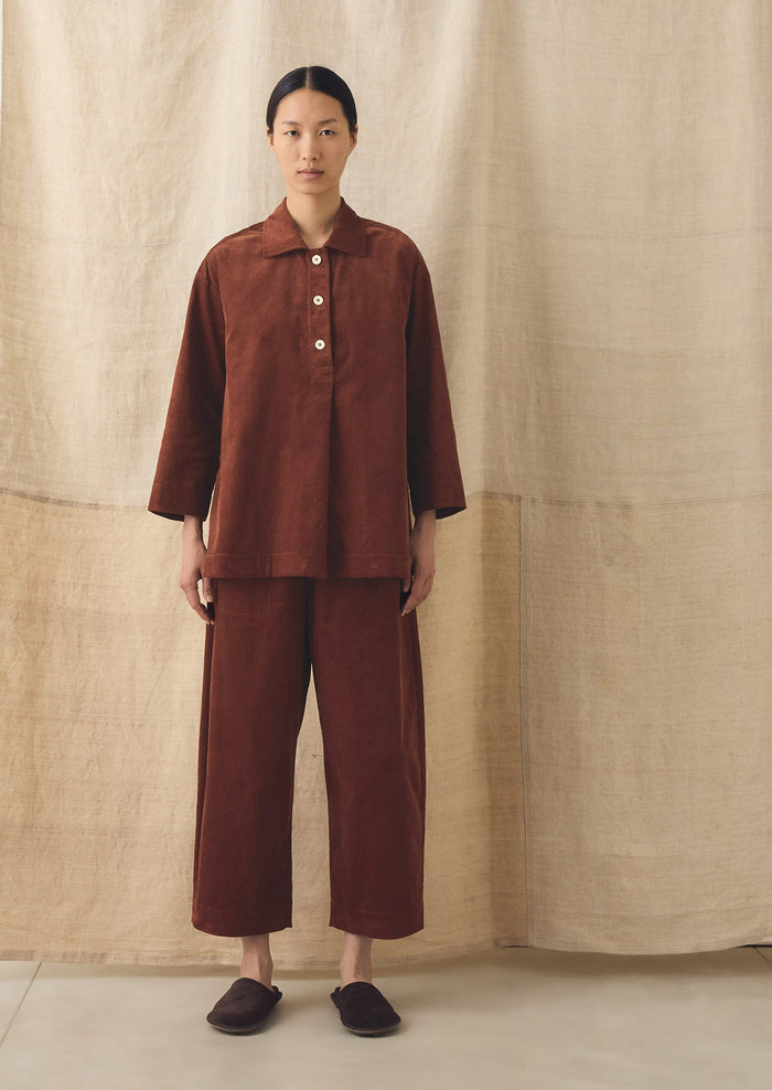 Cord Smock Top | Brick Red