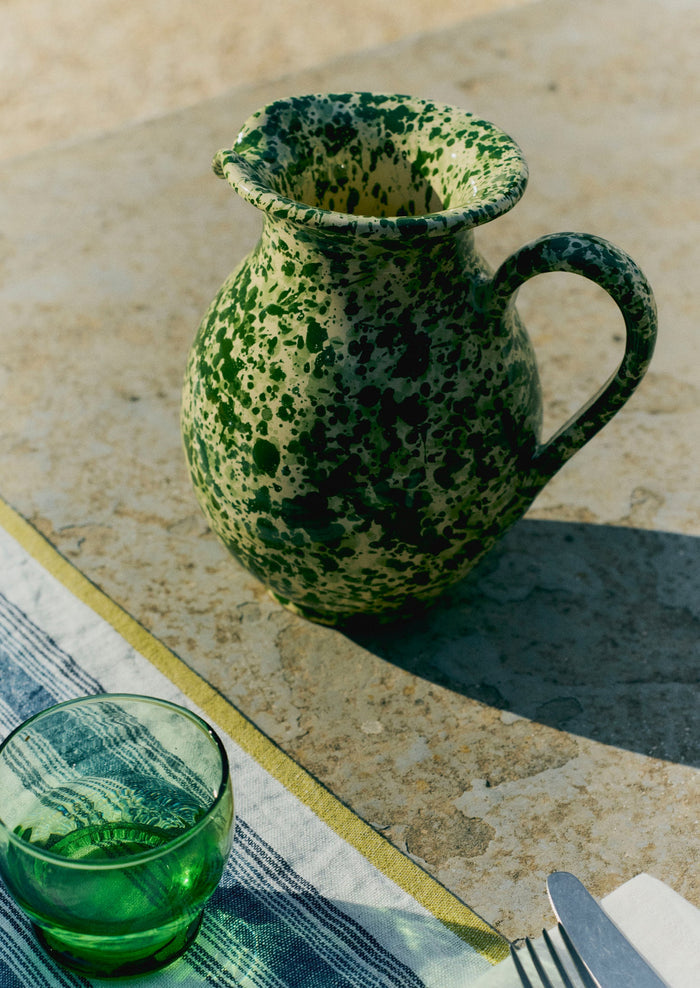 Cortona Splatter Jug | Cream/Leaf