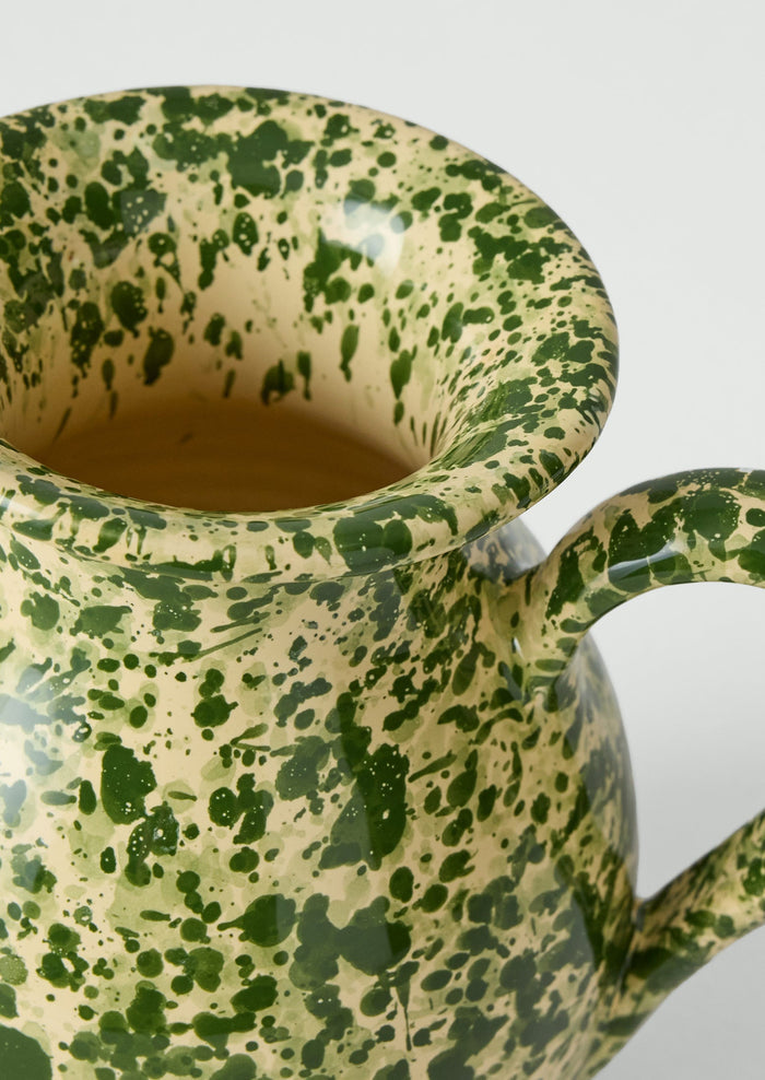 Cortona Splatter Jug | Cream/Leaf