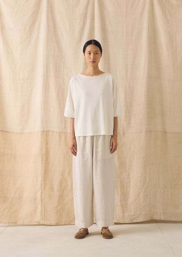 Cotton Hemp Jersey Tee | Chalk