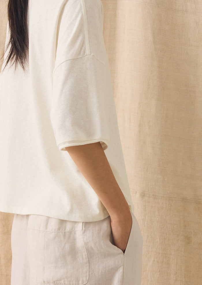 Cotton Hemp Jersey Tee | Chalk