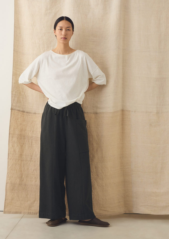 Cotton Hemp Loopback Jersey Pants | Dark Charcoal