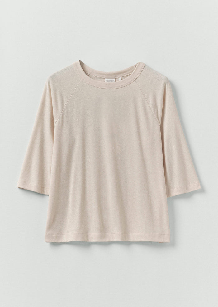 Cotton Hemp Raglan Tee | Ecru