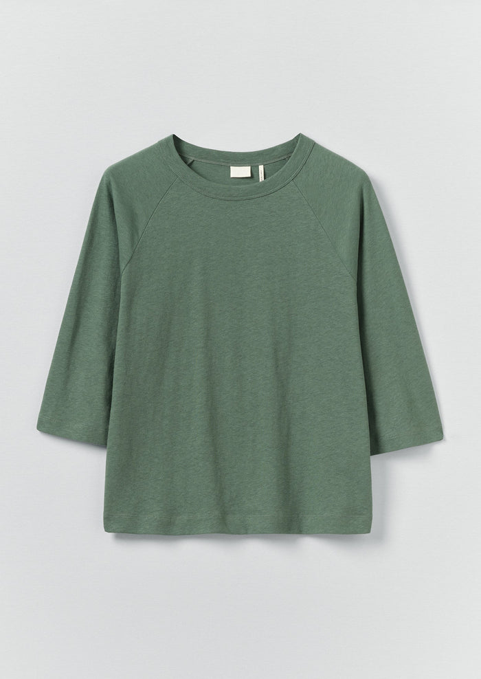 Cotton Hemp Raglan Tee | Porcelain Green