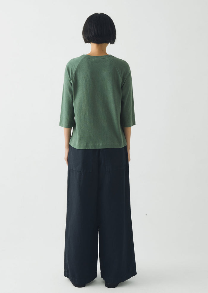 Cotton Hemp Raglan Tee | Porcelain Green