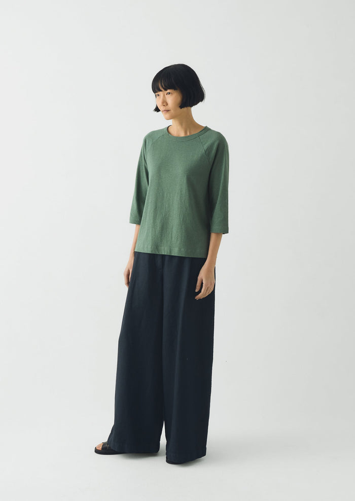 Cotton Hemp Raglan Tee | Porcelain Green