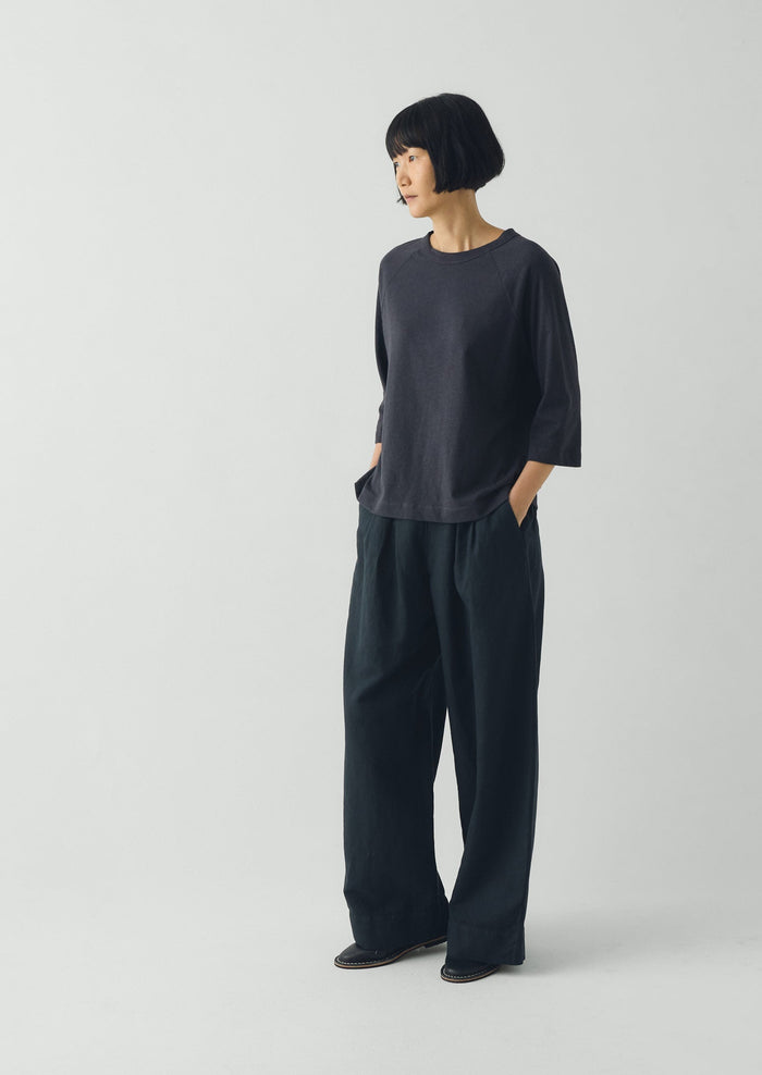 Cotton Hemp Raglan Tee | Slate