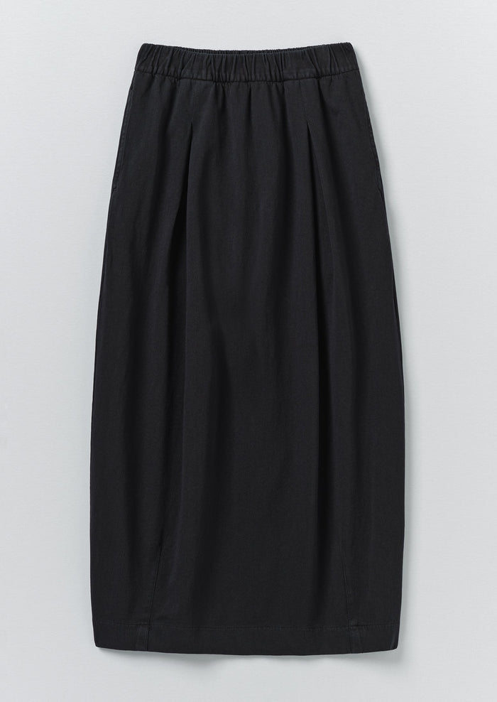 Cotton Jersey Pull On Skirt | Washed Black